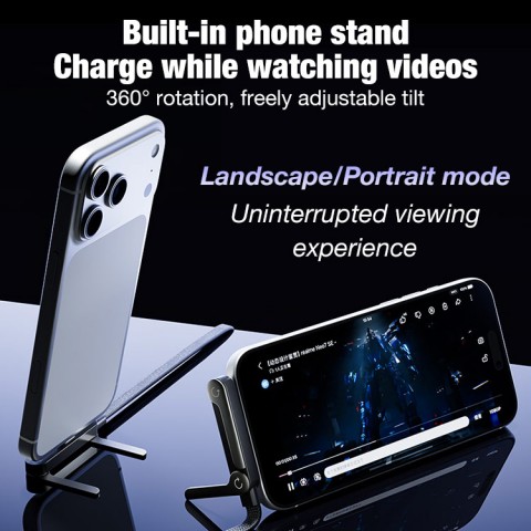 2-in-1 Braided Fast Charge Cable With Built-in Phone Stand