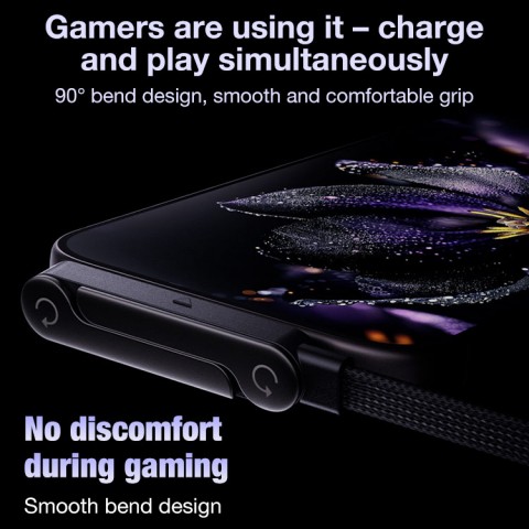 2-in-1 Braided Fast Charge Cable With Built-in Phone Stand