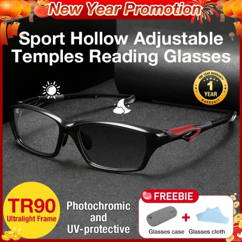 Sport Hollow Adjustable Temples Reading Glasses