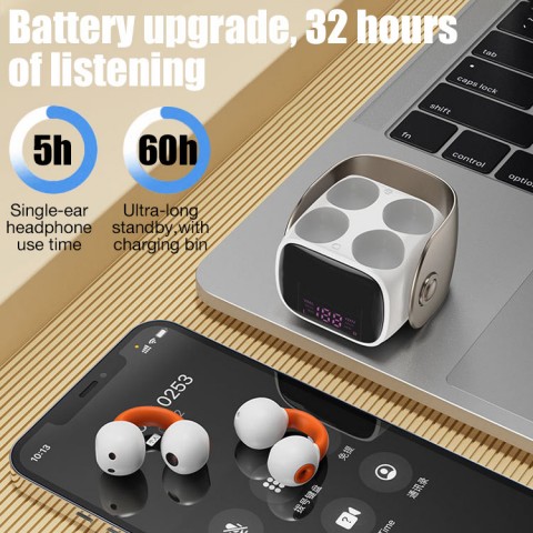 Bluetooth Ear Clip Headset with Digital Display
