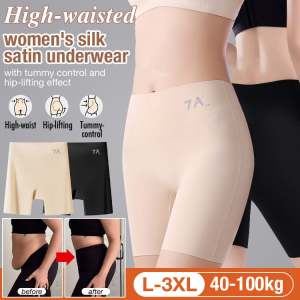 High-waisted womens silk satin underwear..