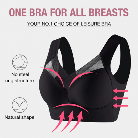 Women Wireless V-Neck Mesh Bralette