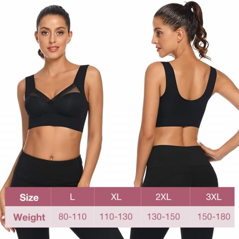 Women Wireless V-Neck Mesh Bralette