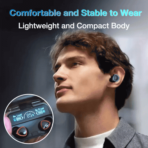 Digital display touch control wireless bluetooth headphone