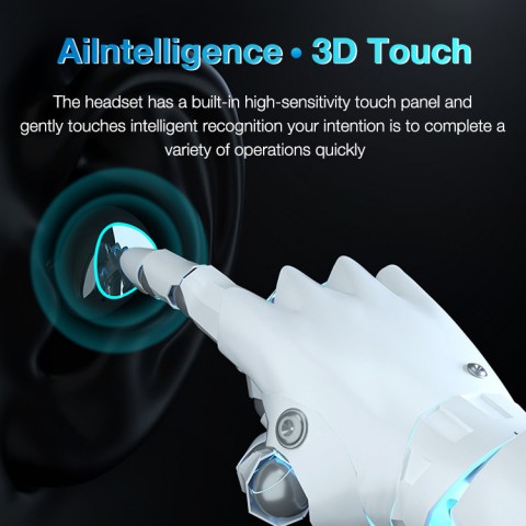 Digital display touch control wireless bluetooth headphone