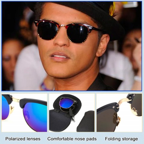 Fashion Retro Men Folding Sunglasses