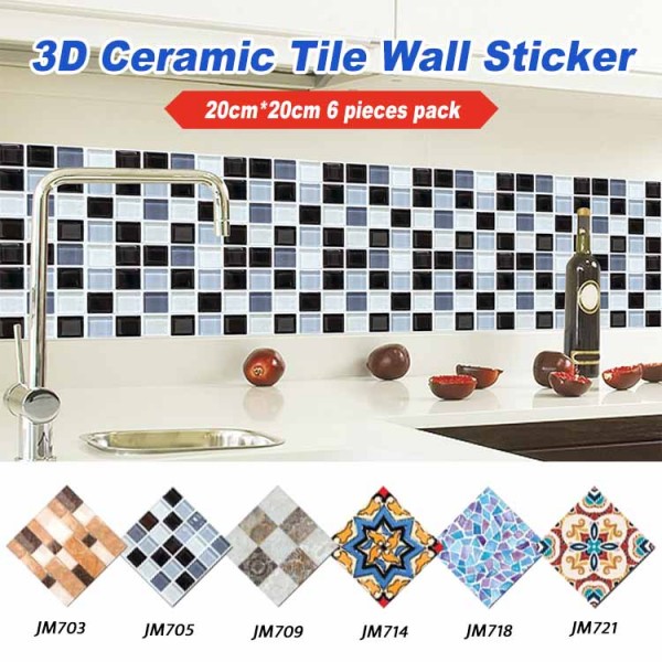 3D Ceramic Tile Wall Sticker-One pack with 6pcs. Buy two packs save 200pesos