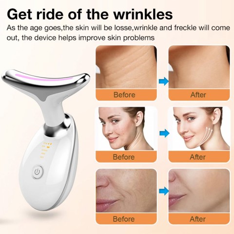 Anti-wrinkle and skin lifting neck and face massager