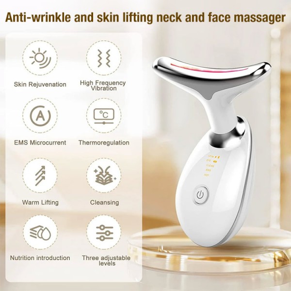 Anti-wrinkle and skin lifting neck and face massager