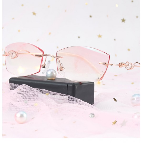 2021 fashionable ladies pink reading glasses