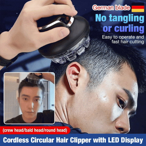 Cordless Circular Hair Clipper with LED Display