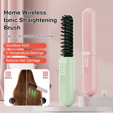 Home Wireless Ionic Straightening Brush