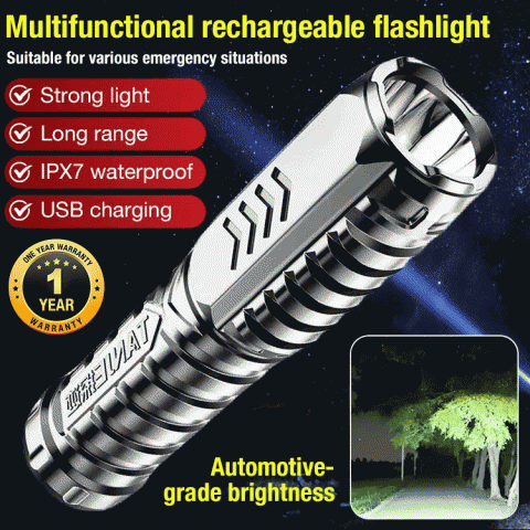 Multifunctional rechargeable flashlight