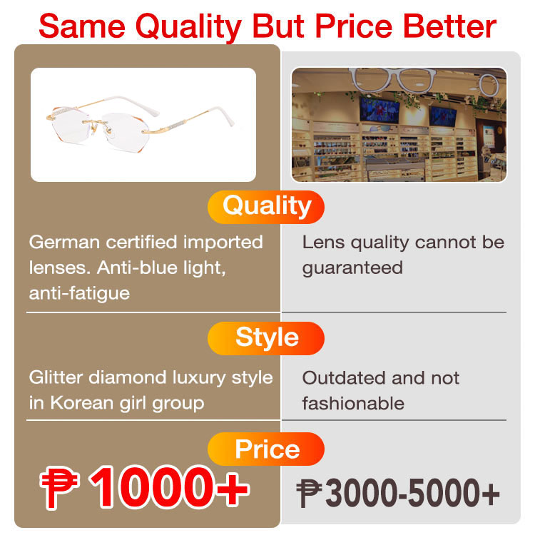 Mothers Day Promo buy now and save 300 pesos - Imported from Germany-Diamond Frameless Reading Glasses, suitable for all face shapes