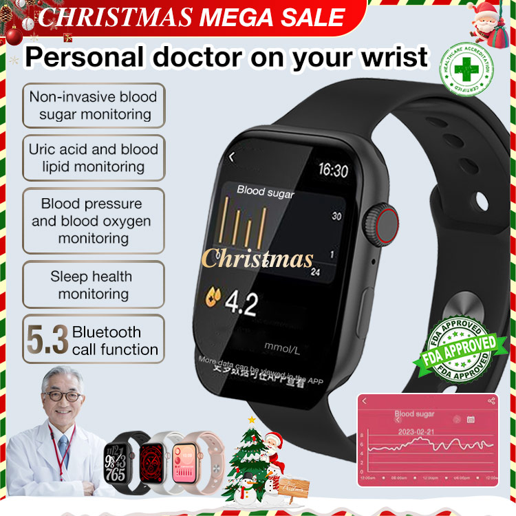 Christmas Promotion - 45% OFF One Year Warranty-Smart Painless Blood Glucose Measurement Watch-Stay healthy-measure blood sugar levels, heart rate, sleep quality and other general health