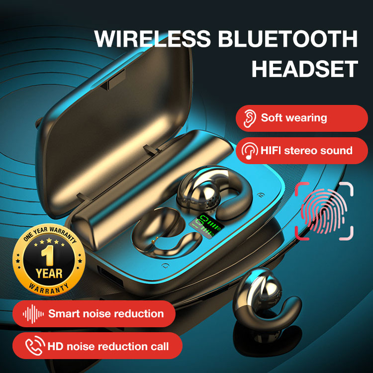 One year warranty - New Upgraded High Quality Ear Clip Bone Conduction Bluetooth Headset - Be safe for eardrums