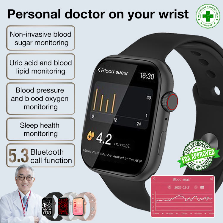 Smart Painless Blood Glucose Measurement Watch-Stay healthy-measure blood sugar levels, heart rate, sleep quality and other general health